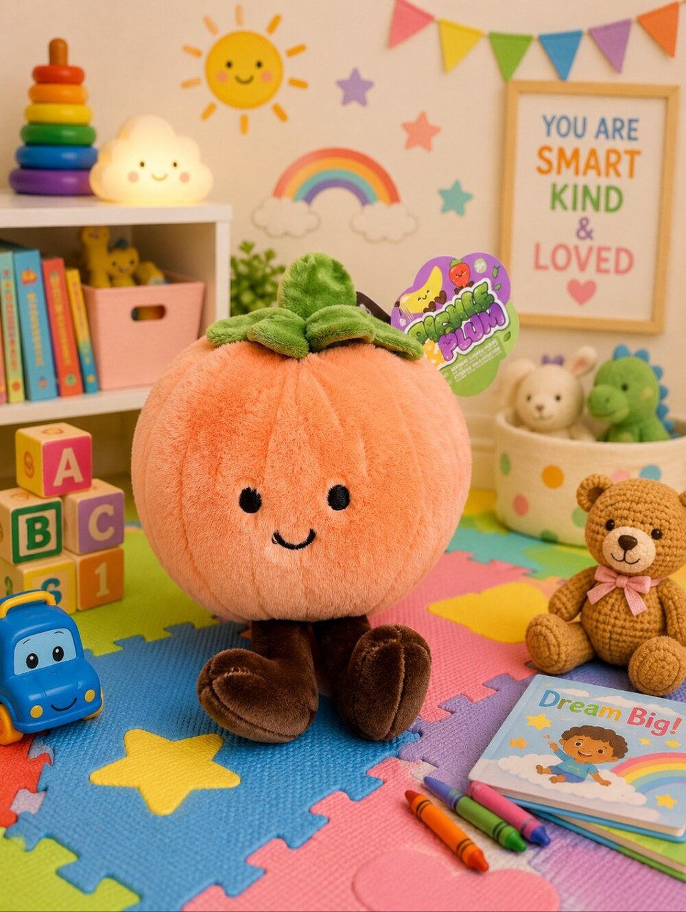 🍑COLLECTABLE PICKLE & PLUM VIRAL PEACH FRUIT PLUSH BY ORB SENSORY TOY